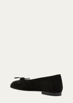 THIS ITEM IS NOT AVAILABLE.Manolo BlahnikVeralli Suede Bow Ballerina Flats