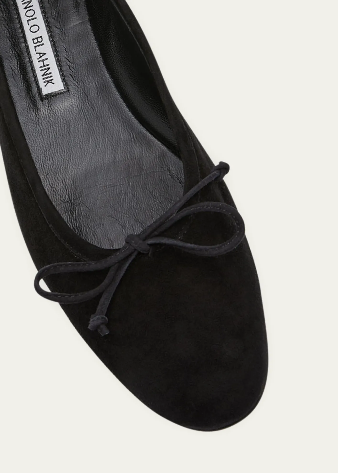 THIS ITEM IS NOT AVAILABLE.Manolo BlahnikVeralli Suede Bow Ballerina Flats
