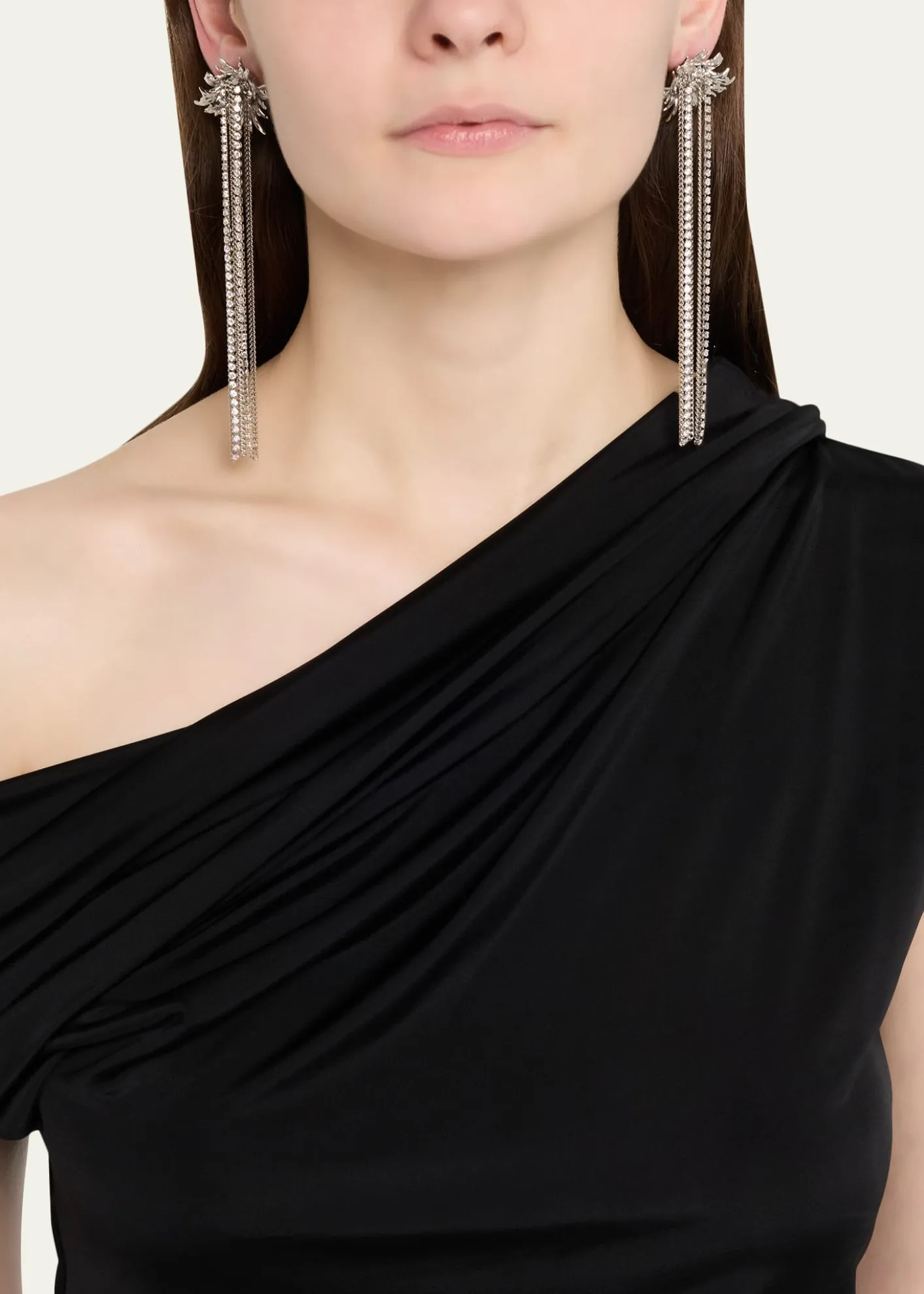 THIS ITEM IS NOT AVAILABLE.McQueenSunflower Crystal Fringe Drop Earrings