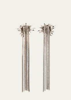 THIS ITEM IS NOT AVAILABLE.McQueenSunflower Crystal Fringe Drop Earrings