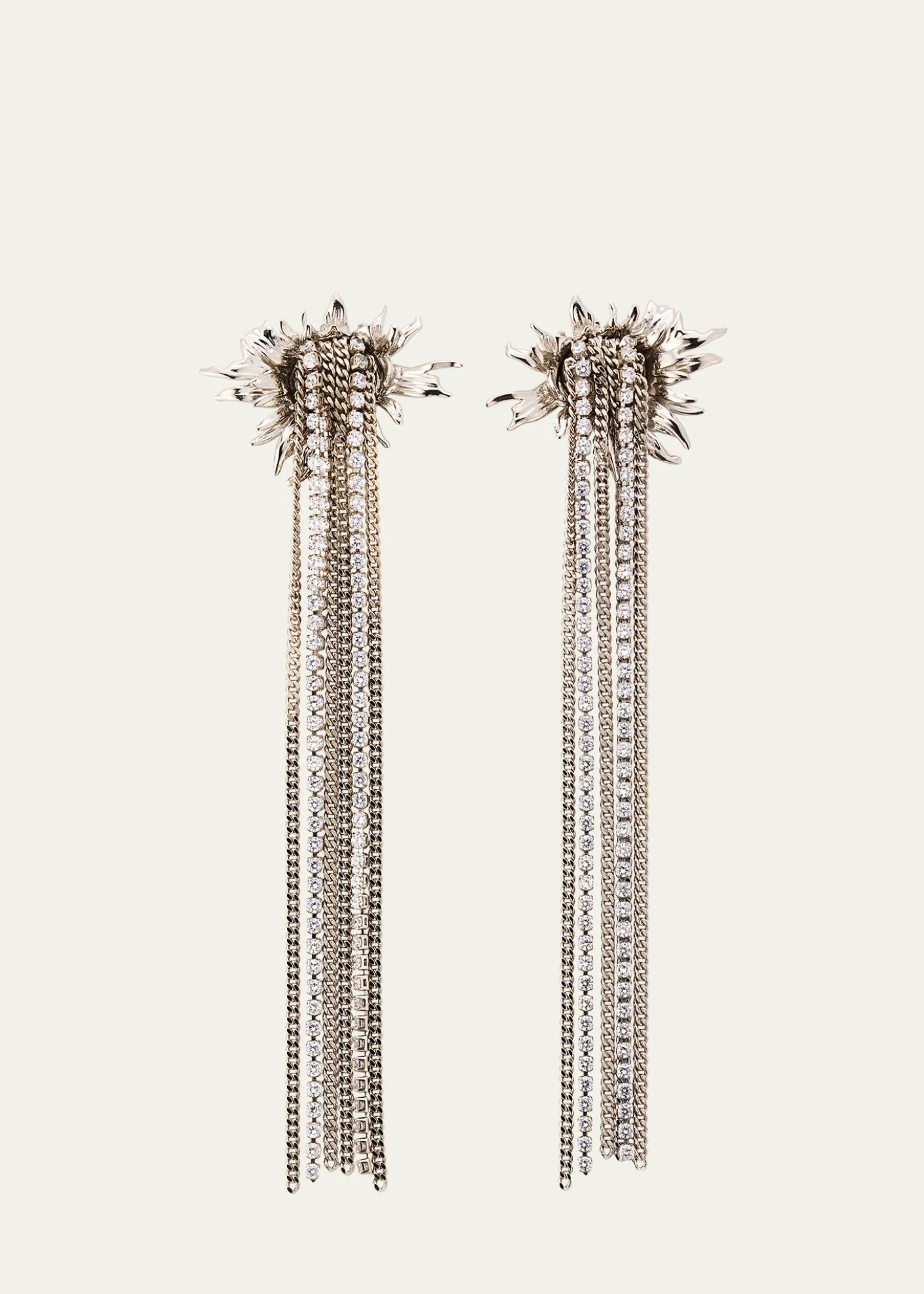 THIS ITEM IS NOT AVAILABLE.McQueenSunflower Crystal Fringe Drop Earrings