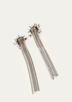 THIS ITEM IS NOT AVAILABLE.McQueenSunflower Crystal Fringe Drop Earrings