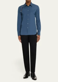 THIS ITEM IS NOT AVAILABLE.McQueenMen's Logo-Tape Harness Dress Shirt