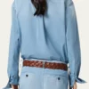 THIS ITEM IS NOT AVAILABLE.Miu MiuOld Cotton Twill Button-Down Top