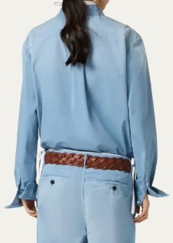 THIS ITEM IS NOT AVAILABLE.Miu MiuOld Cotton Twill Button-Down Top