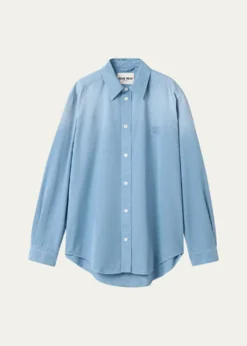 THIS ITEM IS NOT AVAILABLE.Miu MiuOld Cotton Twill Button-Down Top
