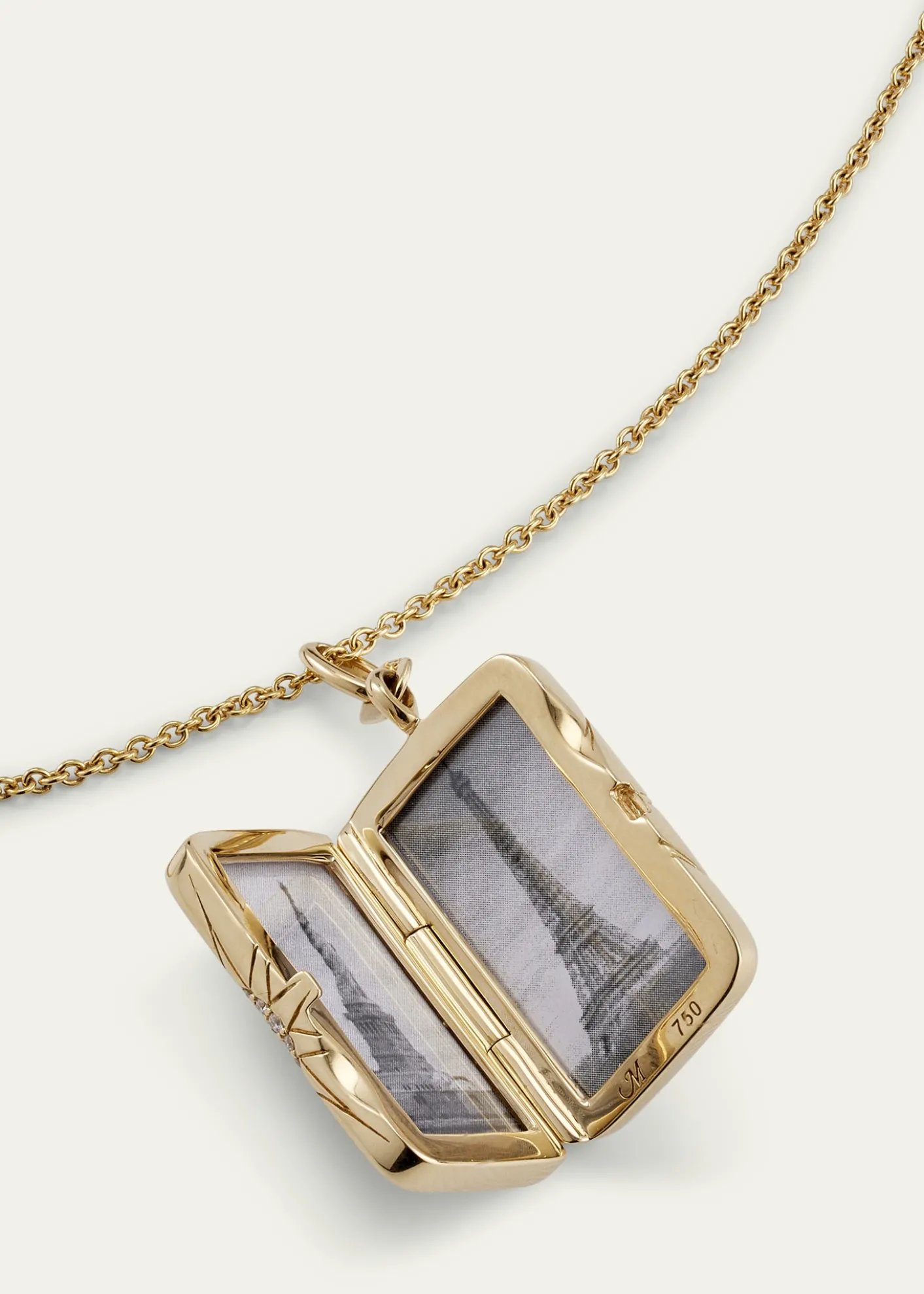 THIS ITEM IS NOT AVAILABLE.Monica Rich Kosann18k Gold Sun and Star Diamond Locket Necklace