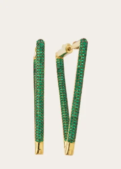 THIS ITEM IS NOT AVAILABLE.Nickho ReyBermuda Hoop Earrings with Crystals, Green