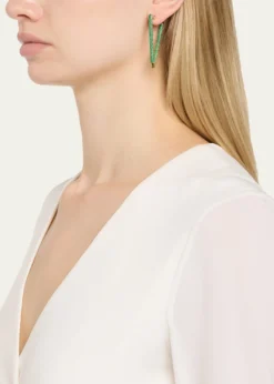 THIS ITEM IS NOT AVAILABLE.Nickho ReyBermuda Hoop Earrings with Crystals, Green