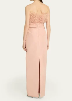 THIS ITEM IS NOT AVAILABLE.Oscar de la RentaStrapless Dramatic Point D'esprit Silk Column Gown