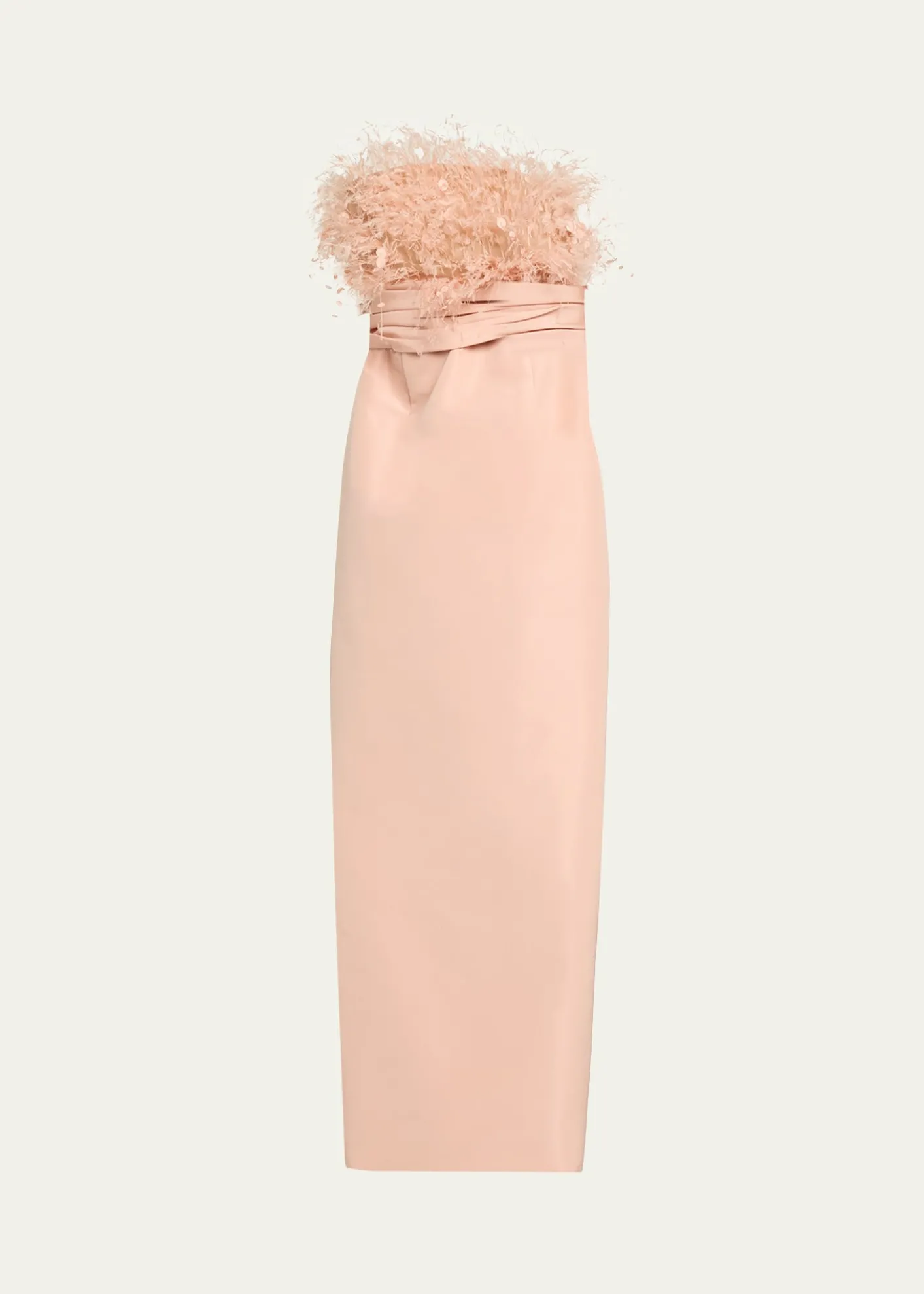 THIS ITEM IS NOT AVAILABLE.Oscar de la RentaStrapless Dramatic Point D'esprit Silk Column Gown