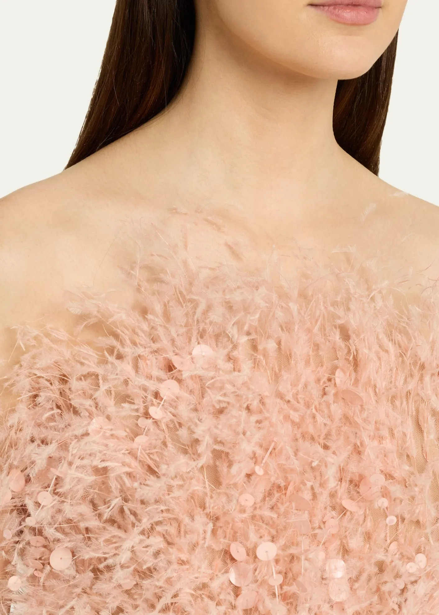 THIS ITEM IS NOT AVAILABLE.Oscar de la RentaStrapless Dramatic Point D'esprit Silk Column Gown