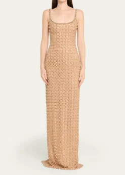 THIS ITEM IS NOT AVAILABLE.Pamella RolandCrystal Embroidered Tulle Column Gown