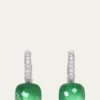 THIS ITEM IS NOT AVAILABLE.PomellatoNudo Classic Earrings with Prasiolite and Green Agate
