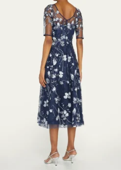 THIS ITEM IS NOT AVAILABLE.Rickie Freeman for Teri JonFloral-Embroidered Tulle Cocktail Dress