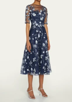 THIS ITEM IS NOT AVAILABLE.Rickie Freeman for Teri JonFloral-Embroidered Tulle Cocktail Dress