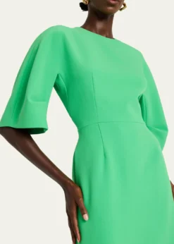 THIS ITEM IS NOT AVAILABLE.Rickie Freeman for Teri JonElbow-Sleeve Crepe Column Gown