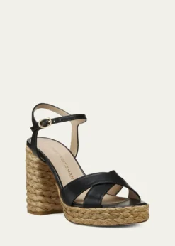THIS ITEM IS NOT AVAILABLE.Stuart WeitzmanDayna Leather Crisscross Platform Sandals