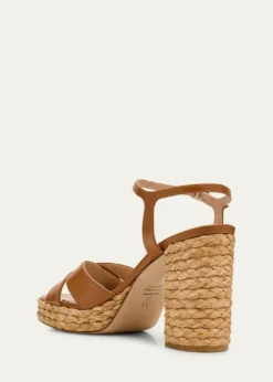 THIS ITEM IS NOT AVAILABLE.Stuart WeitzmanDayna Leather Crisscross Platform Sandals