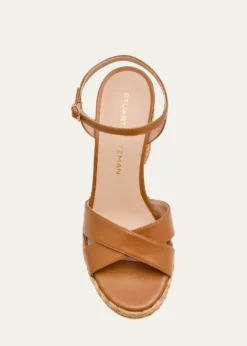 THIS ITEM IS NOT AVAILABLE.Stuart WeitzmanDayna Leather Crisscross Platform Sandals