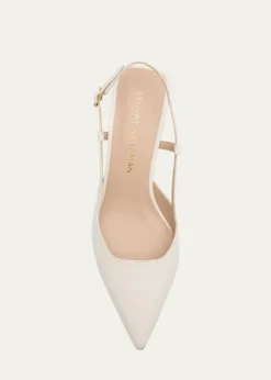 THIS ITEM IS NOT AVAILABLE.Stuart WeitzmanVinnie Leather Kitten Slingback Pumps