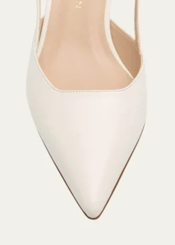 THIS ITEM IS NOT AVAILABLE.Stuart WeitzmanVinnie Leather Kitten Slingback Pumps