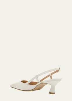 THIS ITEM IS NOT AVAILABLE.Stuart WeitzmanVinnie Leather Kitten Slingback Pumps