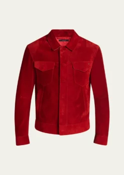 THIS ITEM IS NOT AVAILABLE.TOM FORDMen's Suede Snap-Front Western Jacket