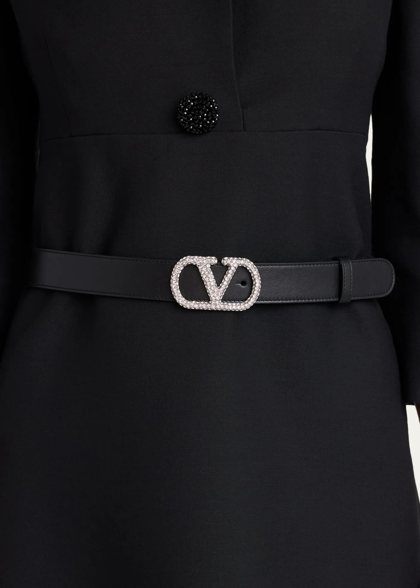 THIS ITEM IS NOT AVAILABLE.Valentino GaravaniVLogo Signature Crystal-Embellished Leather Belt, 30mm