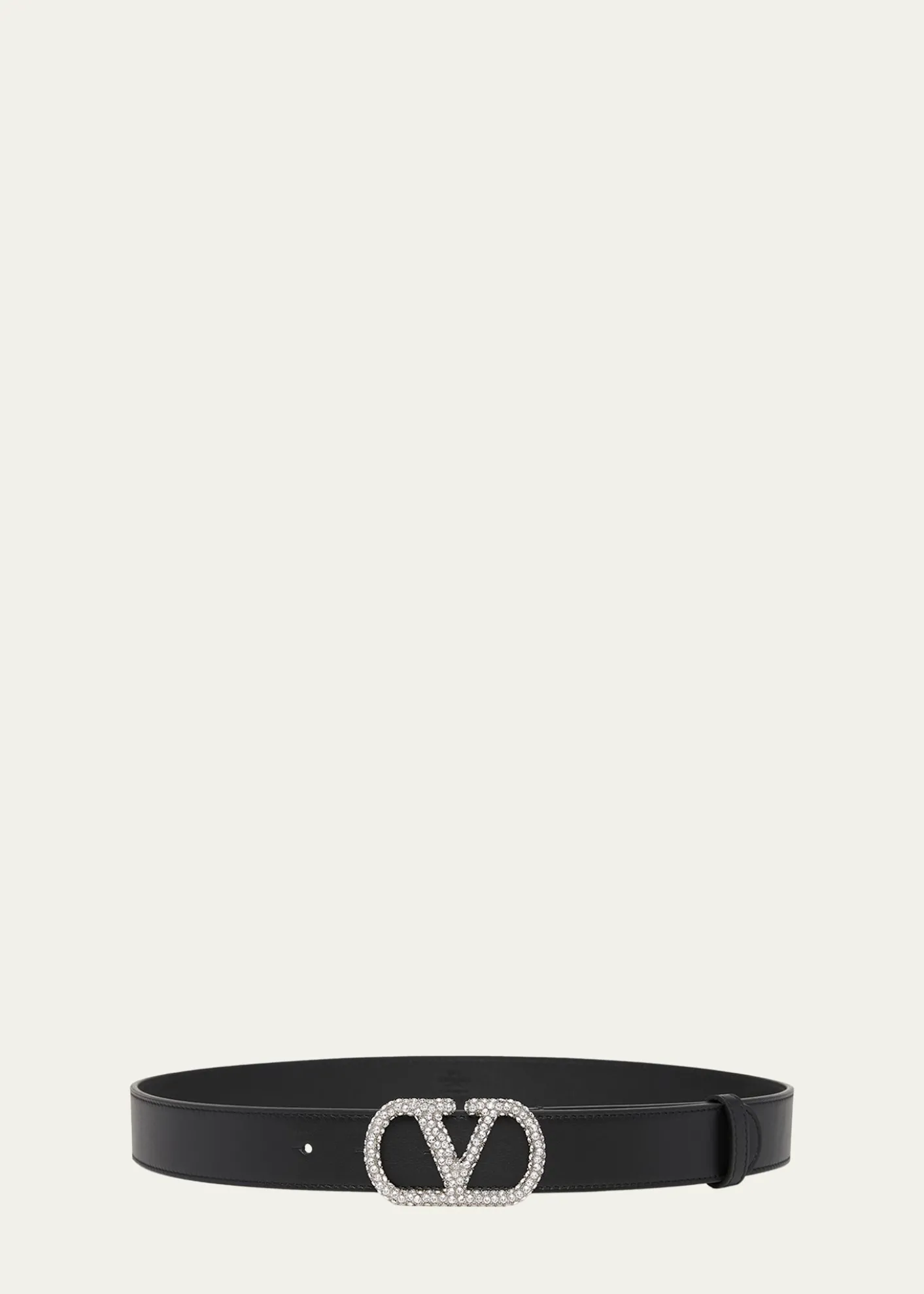 THIS ITEM IS NOT AVAILABLE.Valentino GaravaniVLogo Signature Crystal-Embellished Leather Belt, 30mm