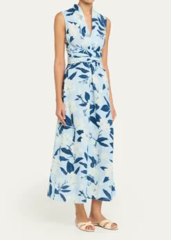 THIS ITEM IS NOT AVAILABLE.VerandahHand-Draped Linen-Cotton Midi Dress