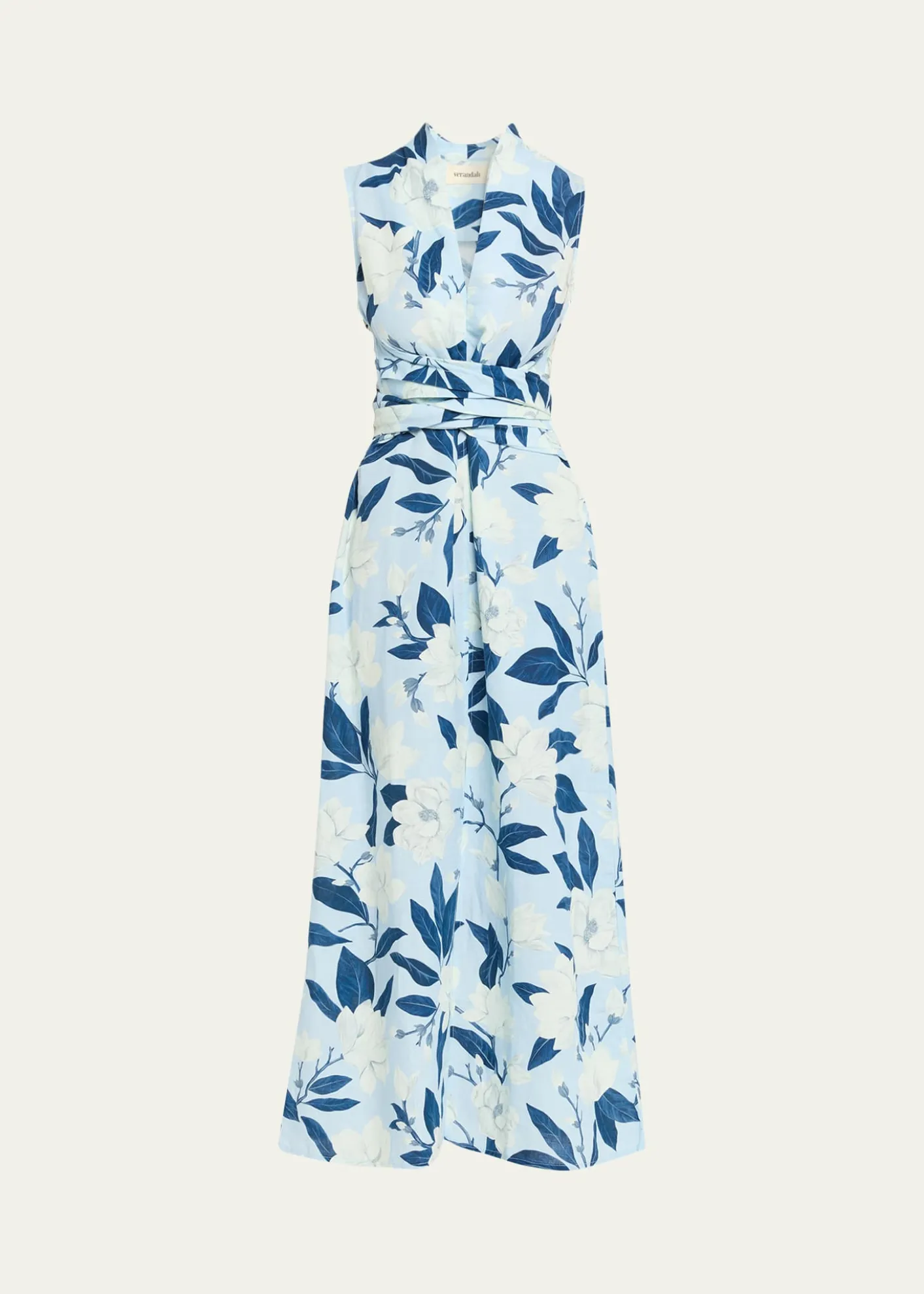 THIS ITEM IS NOT AVAILABLE.VerandahHand-Draped Linen-Cotton Midi Dress