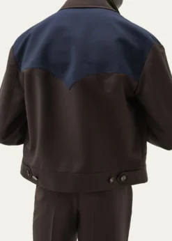 THIS ITEM IS NOT AVAILABLE.VersaceColorblocked Wool/Mohair Zip-Up Blouson Jacket