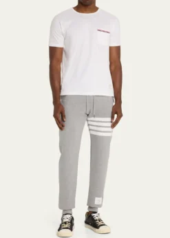 Thom BrowneMen's Classic Drawstring Sweatpants with Stripe Detail