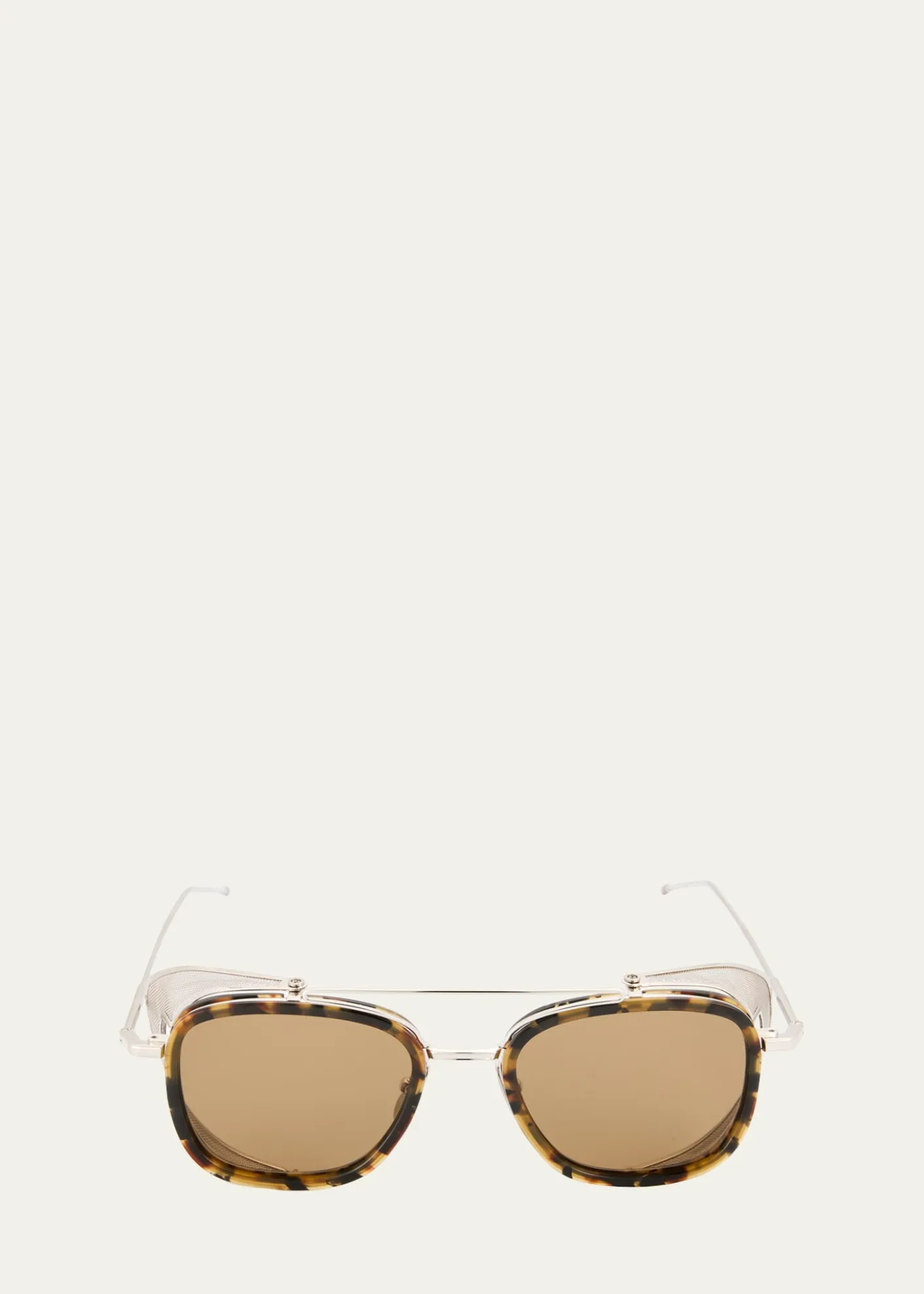 Thom BrowneMen's Acetate and Titanium Rectangle Sunglasses with Side Shields