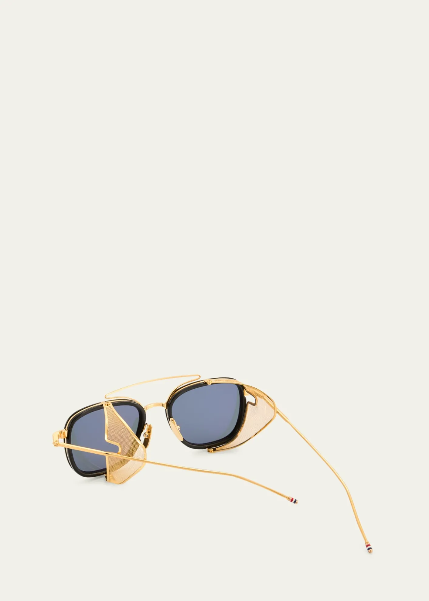 Thom BrowneMen's Acetate and Titanium Rectangle Sunglasses with Side Shields