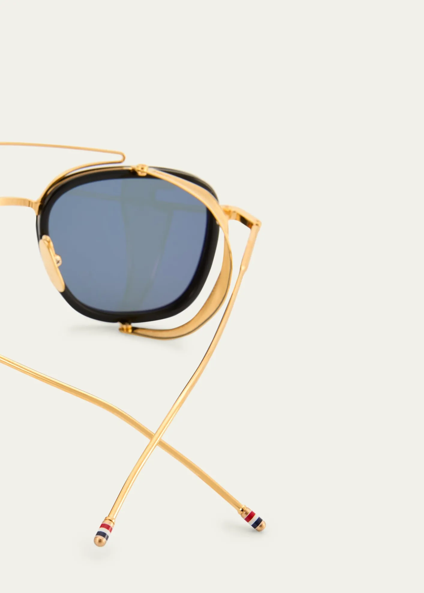 Thom BrowneMen's Acetate and Titanium Rectangle Sunglasses with Side Shields