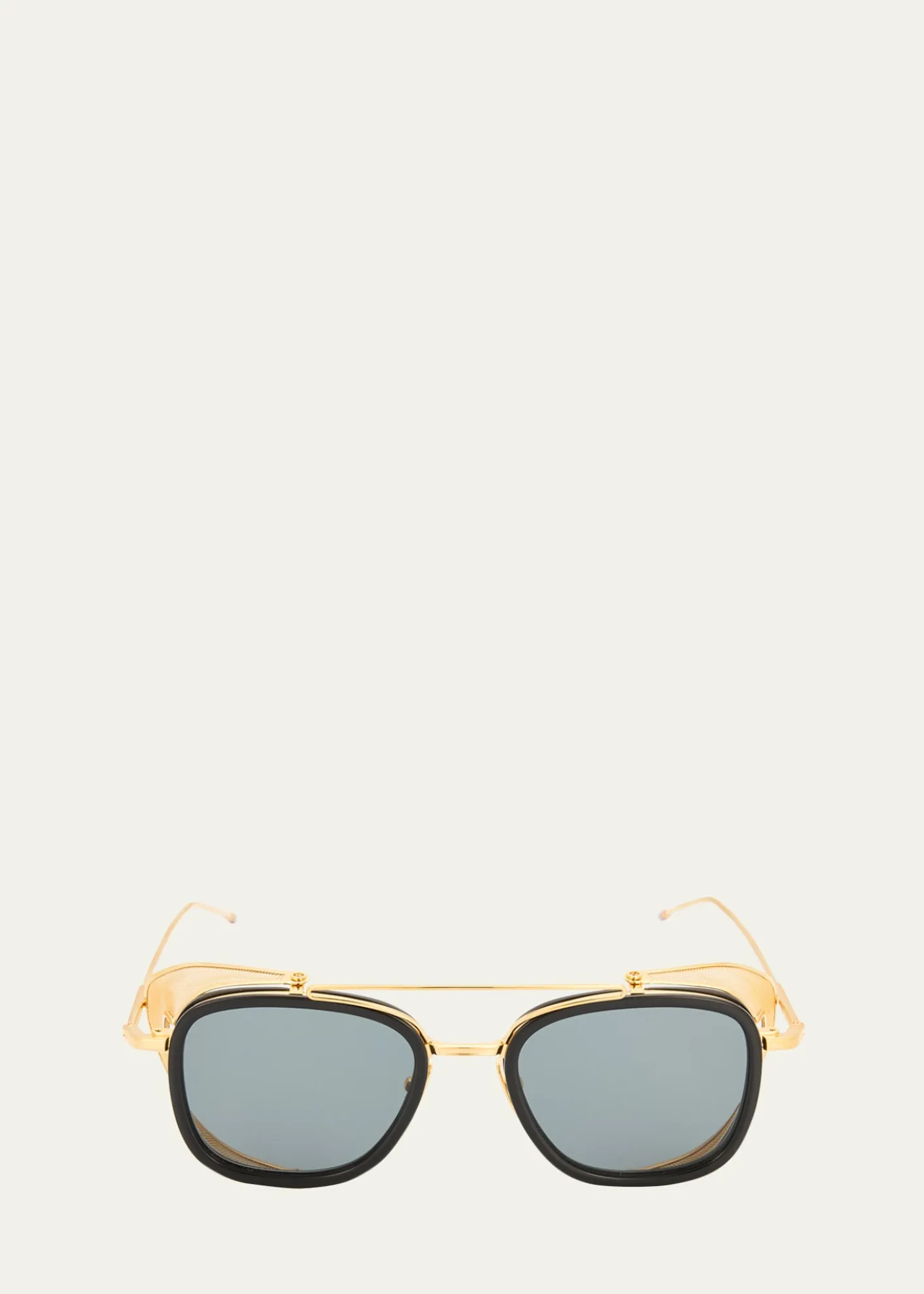 Thom BrowneMen's Acetate and Titanium Rectangle Sunglasses with Side Shields