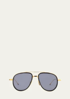 Thom BrowneMen's Acetate and Titanium Aviator Sunglasses