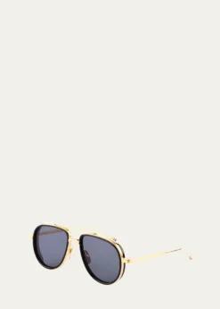 Thom BrowneMen's Acetate and Titanium Aviator Sunglasses