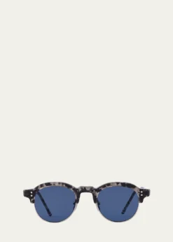 Thom BrowneMen's Oval Half-Rim Sunglasses