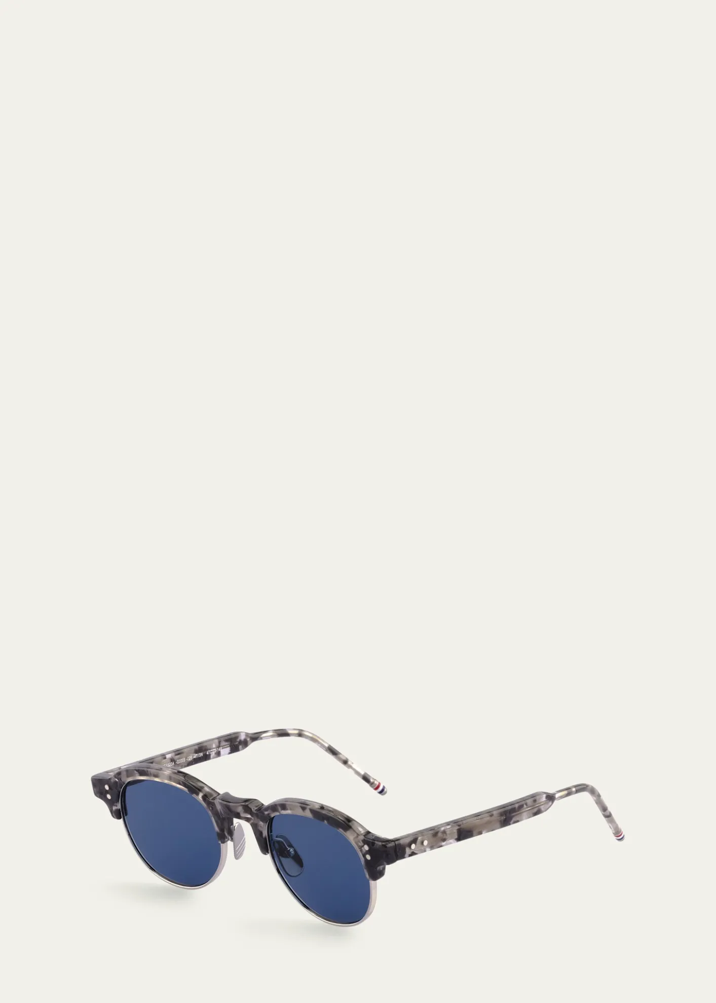 Thom BrowneMen's Oval Half-Rim Sunglasses
