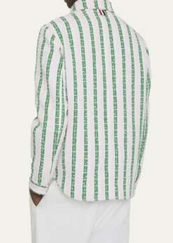 Thom BrowneMen's Rep Stripe Poplin Oversized Overshirt