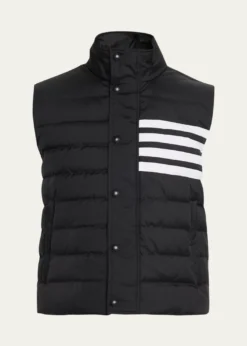 Thom BrowneMen's Shiny Ripstop 4-Bar Down Vest