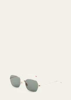 Thom BrowneMen's Titanium Rectangle Sunglasses