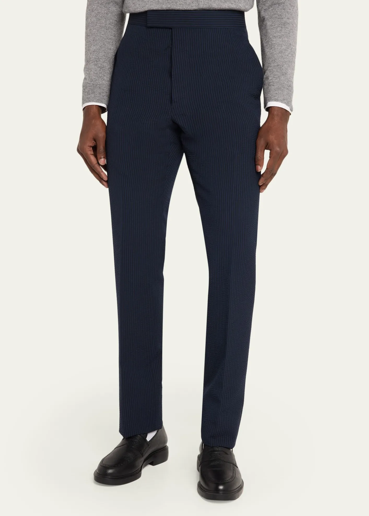 Thom BrowneStripe Cotton Tailored Pants