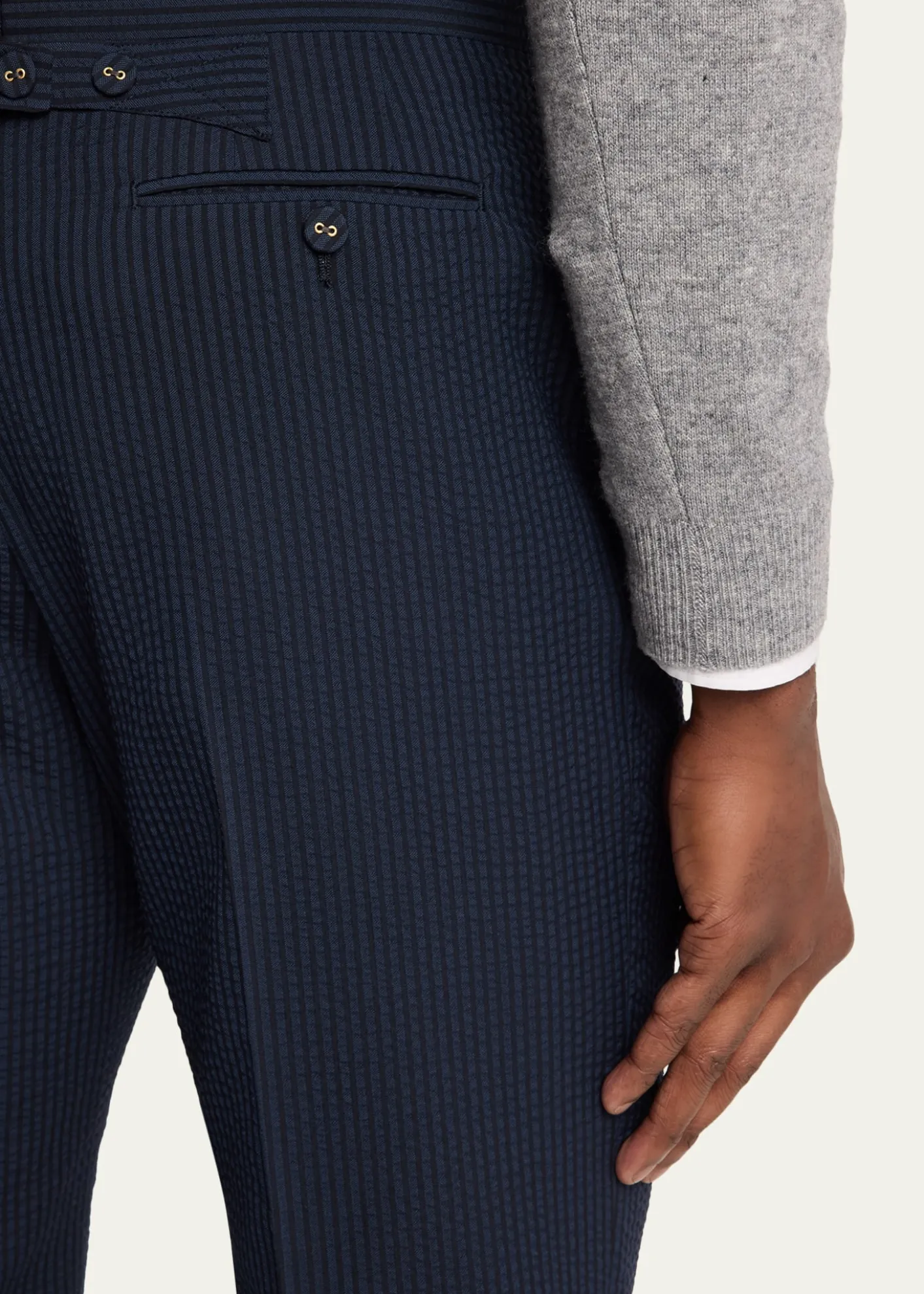 Thom BrowneStripe Cotton Tailored Pants