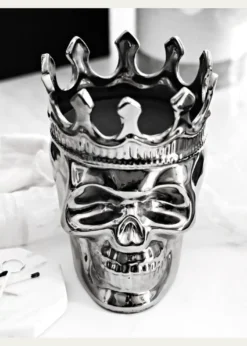 Thompson FerrierSilvertone Maximilien Skull Candle, 23.3 oz. - The Aroma Scent