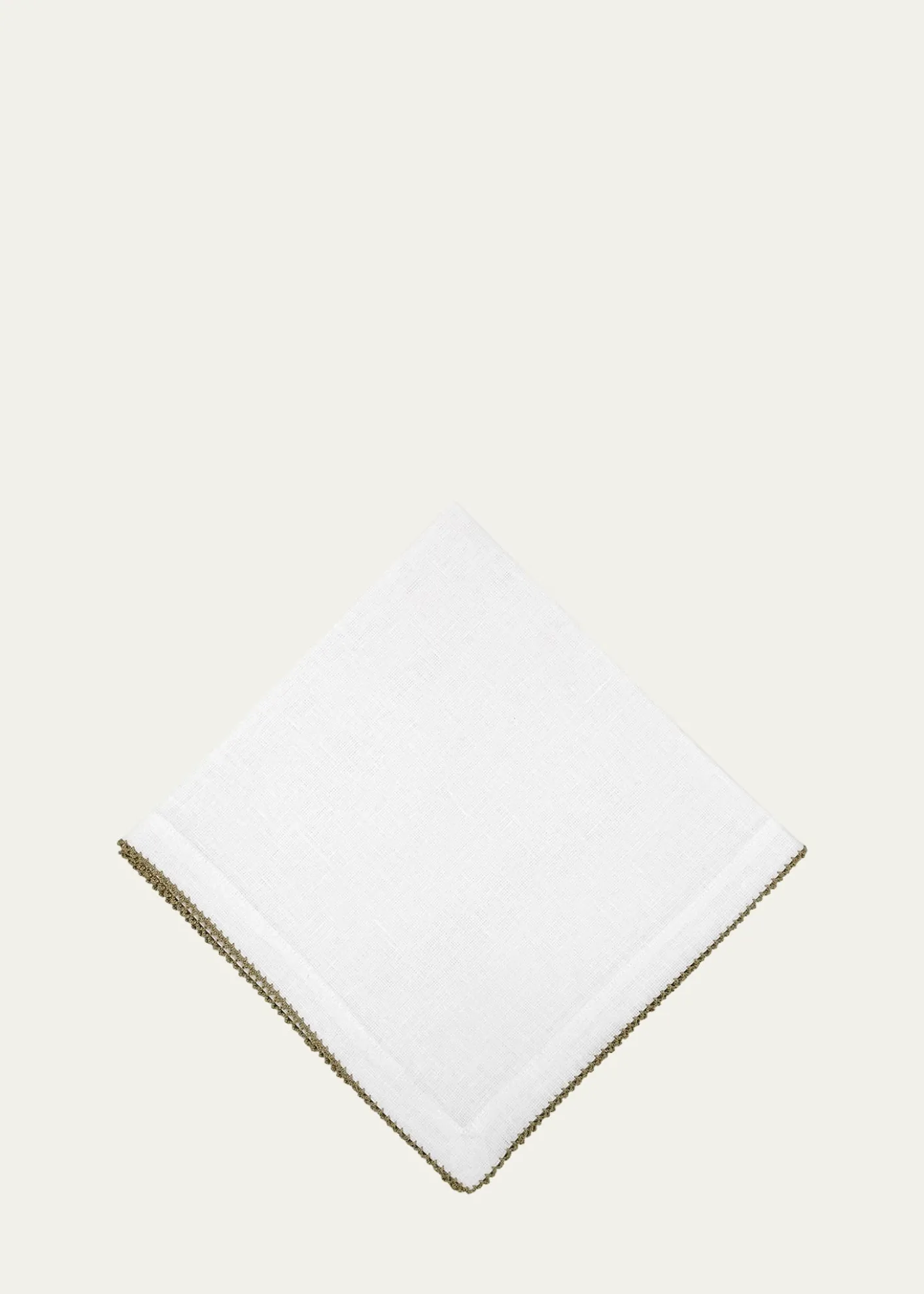 Tina Chen DesignsPicot Edge White & Green Napkin
