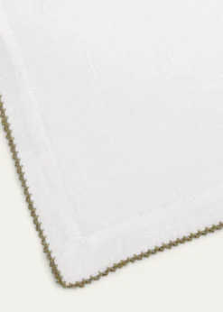 Tina Chen DesignsPicot Edge White & Green Napkin